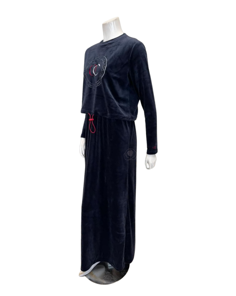 ORD Navy Pepco Logo Velour Nursing Nightgown
