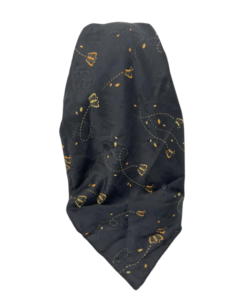 Lizi Headwear Golden Flight Open Back Adjustable Pre-Tied Bandanna with Velvet Grip
