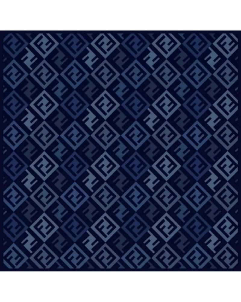 Cherie Navy F Design Short Tails Pre-Tied Bandanna