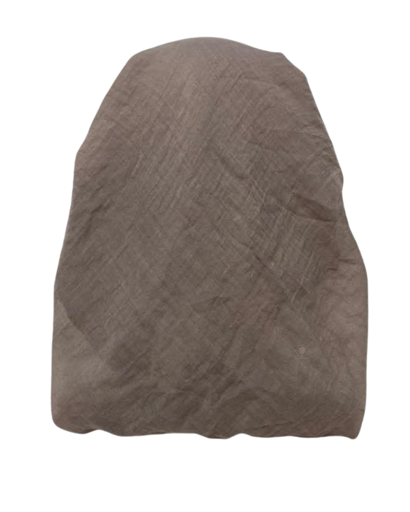 It's Younique Solid Taupe with Black Trim Organic Cotton Pre-Tied Open Back Bandanna with Velvet Grip