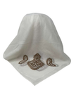 Ahead White Carved Corners Versatile Style Long Tails Open Back Tie Yourself Adjustable Bandanna