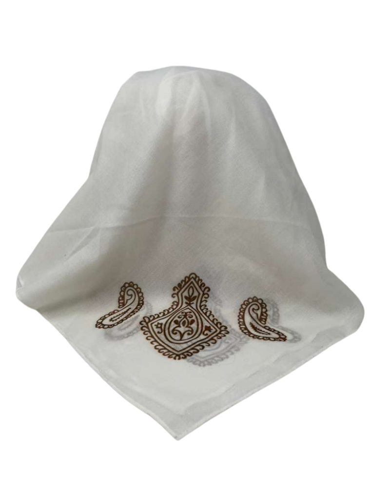 Ahead White Carved Corners Versatile Style Long Tails Open Back Tie Yourself Adjustable Bandanna