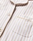Petite Plume Camel Ticking Stripe Pima Cotton Pajamas Set