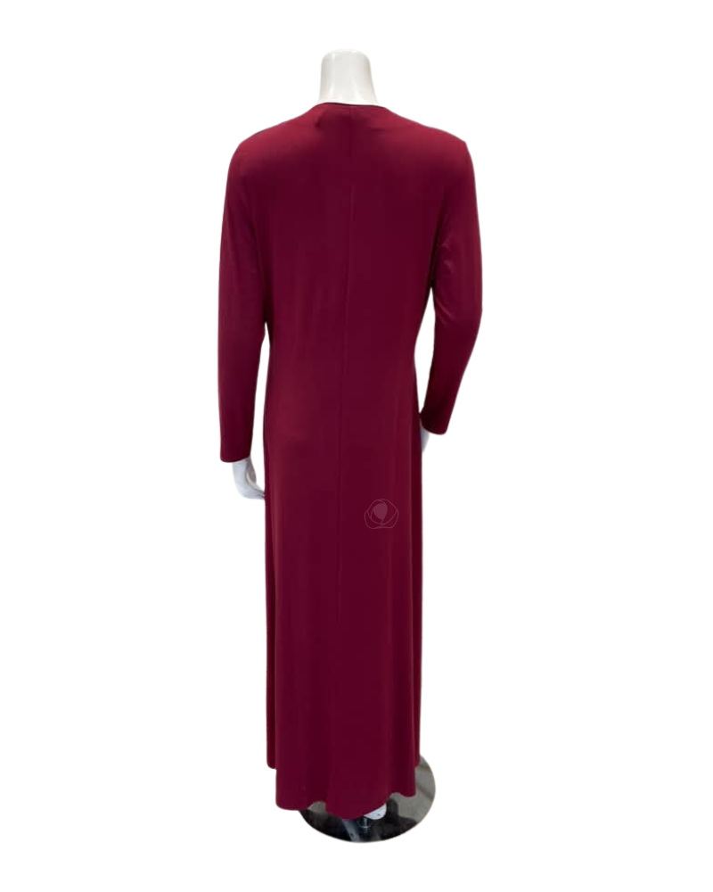 Pen-ky Wine Embroidered Flowers Modal Nursing Nightgown