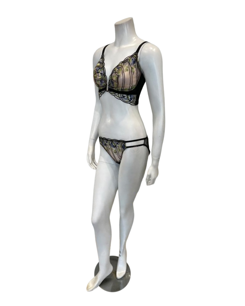 Cosabella  Black/Neon Viola Virna Bralette & Bikini Set