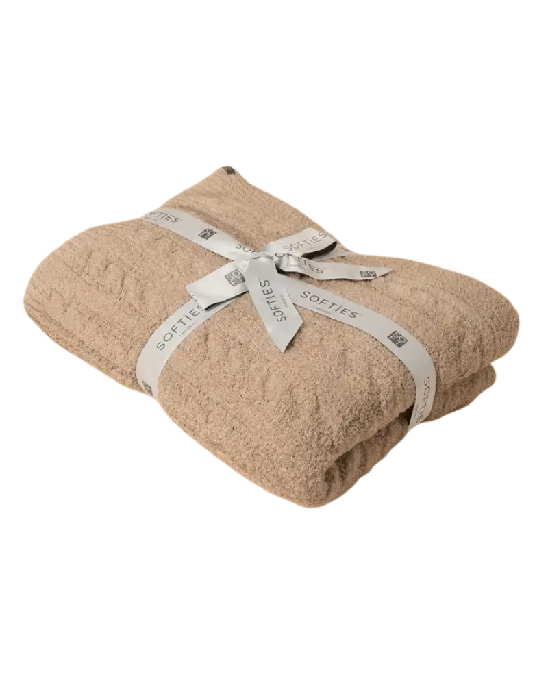 Softies Coco Ultra Soft Cable Knit Throw