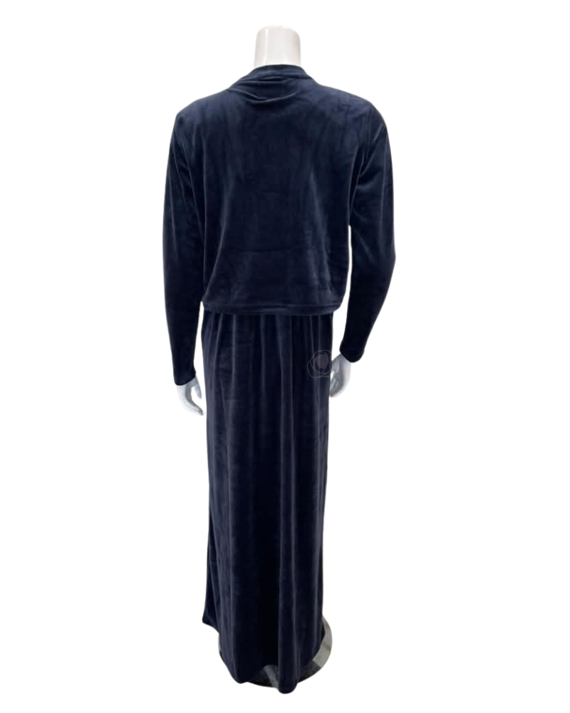 ORD Navy Pepco Logo Velour Nursing Nightgown