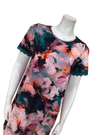 Oh! Zuza Deep Green Floral Short Sleeve Pull On Modal Nightshirt