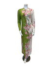 Angelice Pink/Green Vine Print V Neck Pull On Modal Nightgown