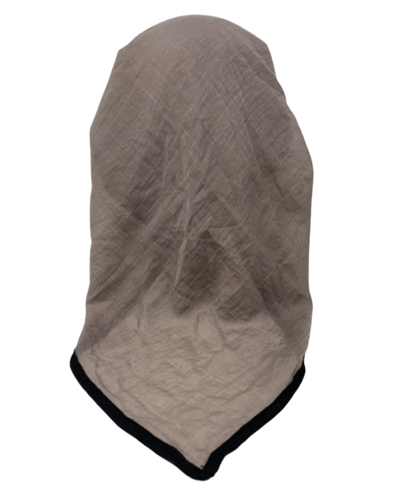 It's Younique Solid Taupe with Black Trim Organic Cotton Pre-Tied Open Back Bandanna with Velvet Grip