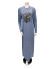 Angelice Pale Blue Garden Print Modal Coverall Nursing Nightgown