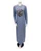 Angelice Pale Blue Garden Print Modal Coverall Nursing Nightgown