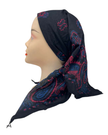 Ahead VT3046 Black Multi Filigree Versatile Short Tails Adjustable Open Back Pre-Tied Bandanna