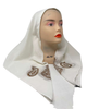 Ahead White Carved Corners Versatile Style Long Tails Open Back Tie Yourself Adjustable Bandanna