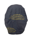Lizi Headwear IB-OB-BX-26623 Golden Feather Open Back Adjustable Pre-Tied Bandanna with Velvet Grip