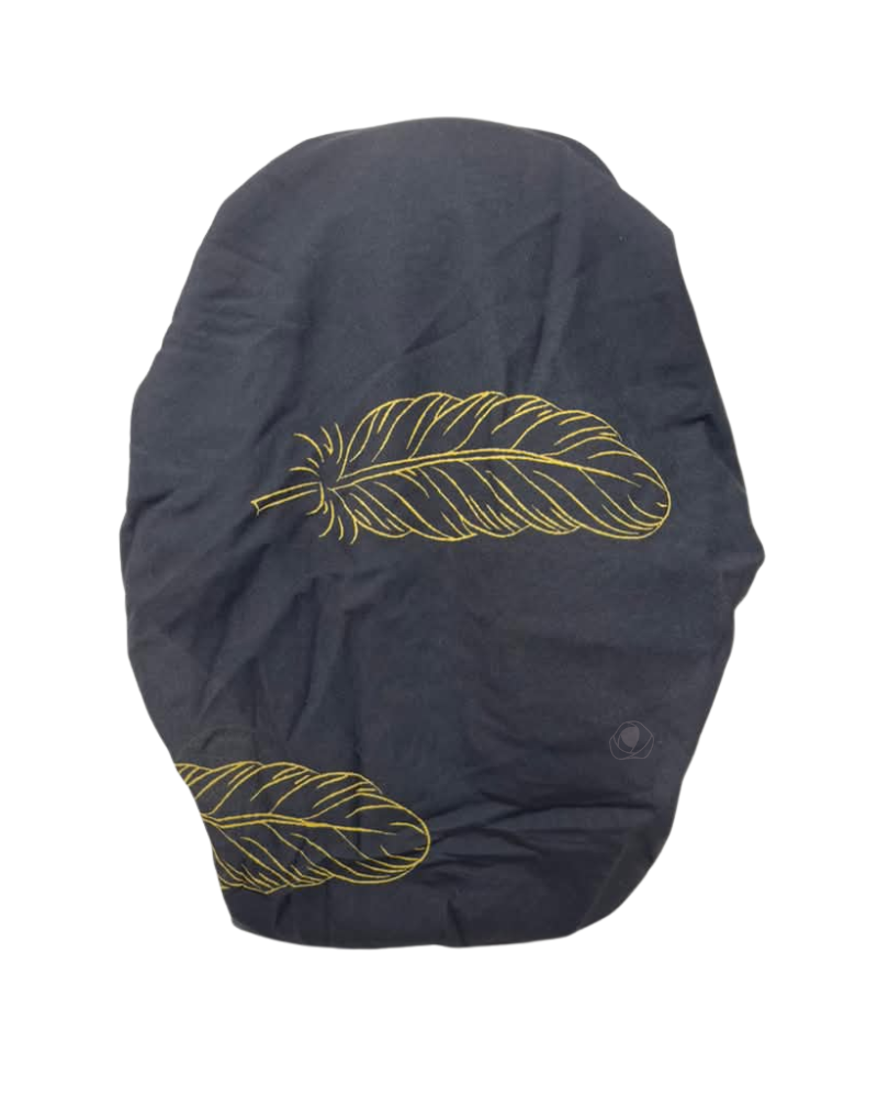Lizi Headwear IB-OB-BX-26623 Golden Feather Open Back Adjustable Pre-Tied Bandanna with Velvet Grip