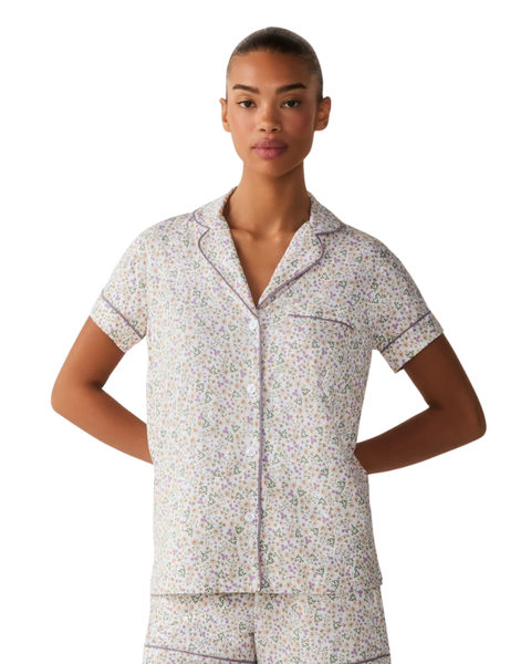 Petite Plume WSS06720 Meadow Bloom Pima Cotton Short Sleeved Short Pants Pajamas Set