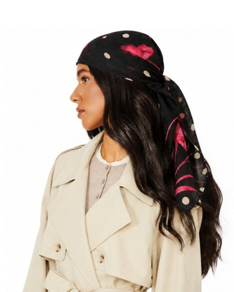 Tie Ur Knot Paint The Town Pink Adjustable Pre-Tied Bandanna with Full Non Slip Grip