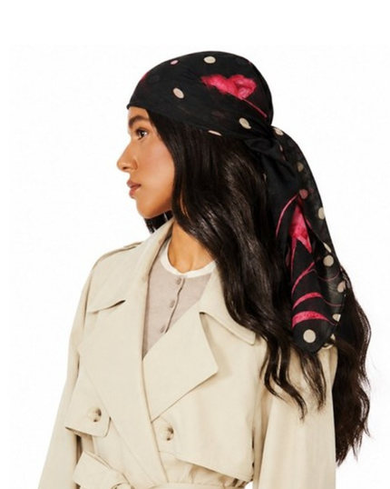 Tie Ur Knot Paint The Town Pink Adjustable Pre-Tied Bandanna with Full Non Slip Grip