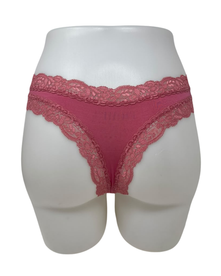 Fleur't Lipstick Iconic Modal Lace Trim Thong