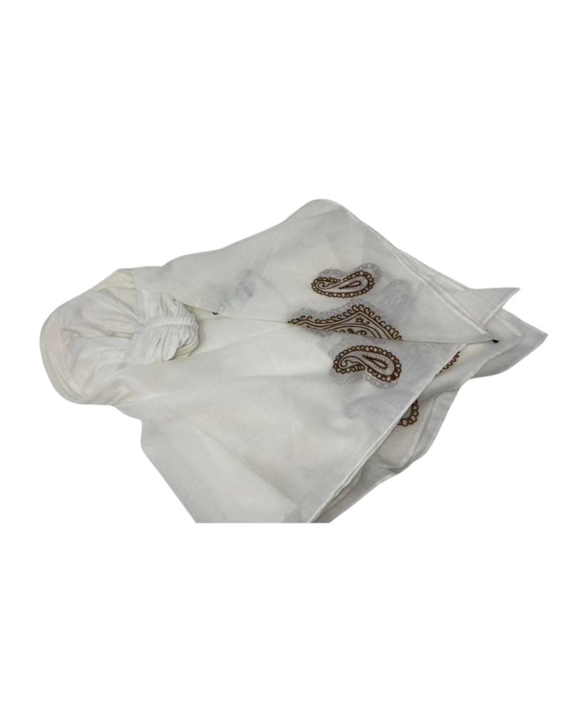 Ahead White Carved Corners Versatile Style Long Tails Open Back Tie Yourself Adjustable Bandanna