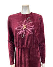 Pen-ky Pink Lilly Bordeaux Velour Nursing Nightgown