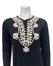 The Star Story Ivory Scroll Black Modal Button Down Nightgown