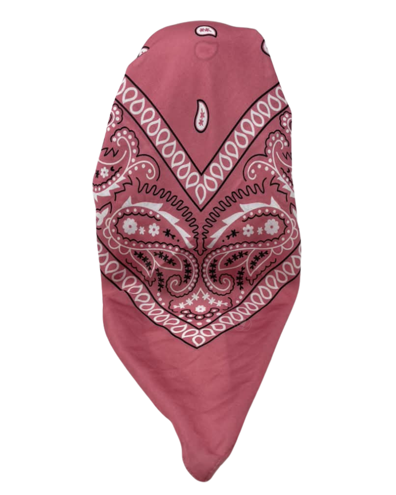 It's Younique Mauve Paisley Bandanna Print Pre-Tied Open Back Bandanna with Velvet Grip