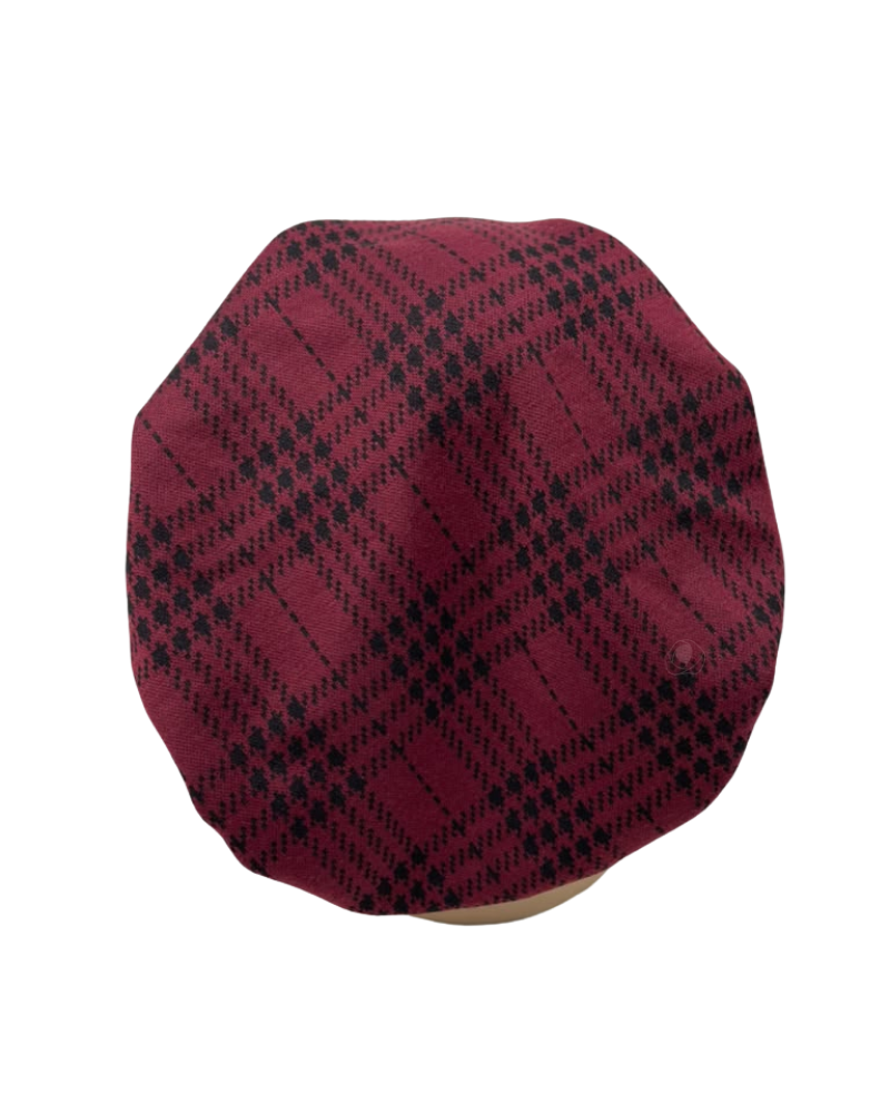 Triple Up Burgundy Plaid Unlined Pre-Tied Bandanna