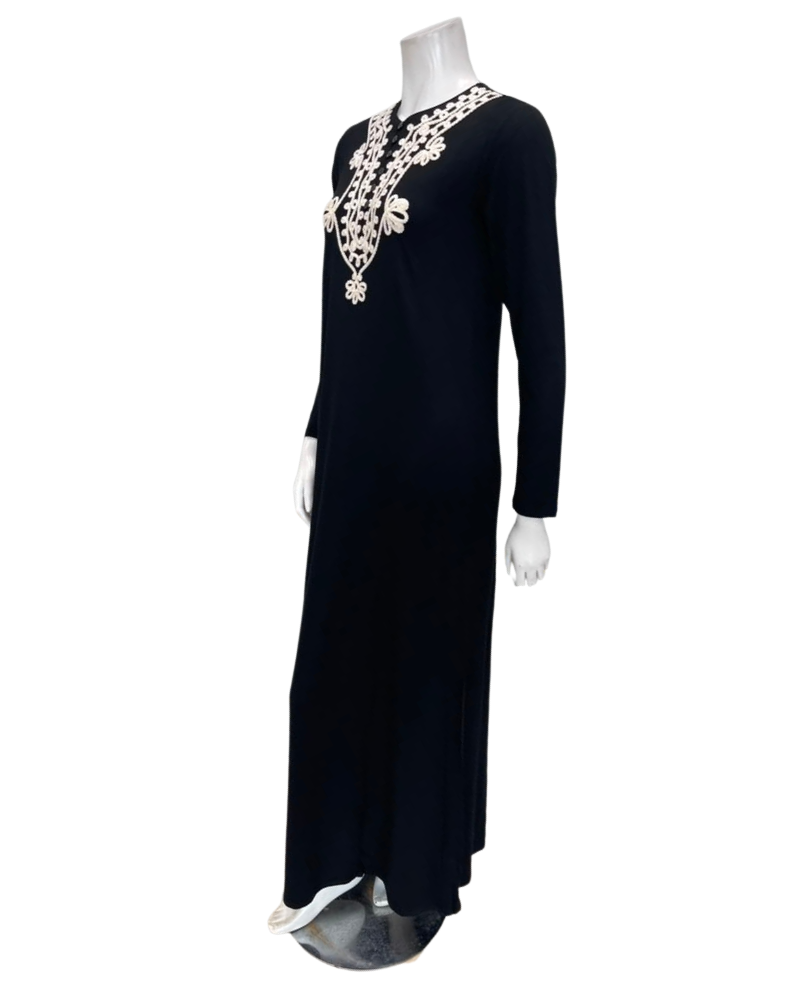 The Star Story Ivory Scroll Black Modal Button Down Nightgown