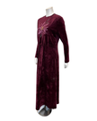 Pen-ky Pink Lilly Bordeaux Velour Nursing Nightgown