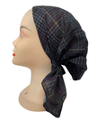 Cherie Black/Multi Plaid Short Tails Pre-Tied Bandanna