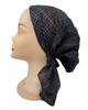 Cherie Black/Multi Plaid Short Tails Pre-Tied Bandanna