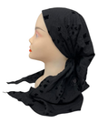 Ahead Black Flutterfield Tull Versatile Short Tails Adjustable Open Back Pre-Tied Bandanna