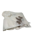 Ahead White Carved Corners Versatile Style Long Tails Open Back Tie Yourself Adjustable Bandanna