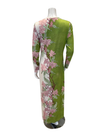 Angelice Pink/Green Vine Print V Neck Pull On Modal Nightgown