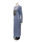 Angelice Pale Blue Garden Print Modal Coverall Nursing Nightgown