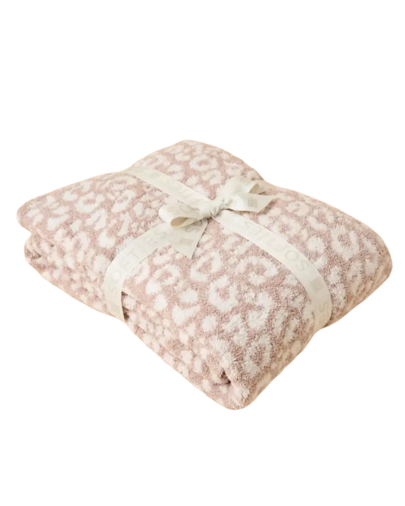 Softies Wild Almond Soft Plush Leopard Throw