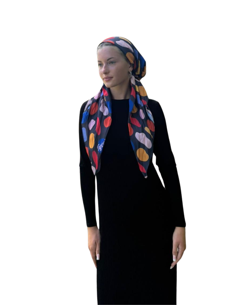 Multi Dotted Adjustable Pre-tied Bandanna with Velvet Grip