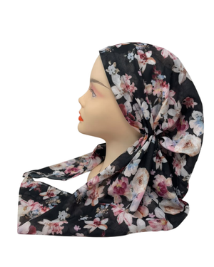 Scarf Bar Moonlight Garden Open Back Adjustable Pre-Tied Bandanna with Velvet Grip