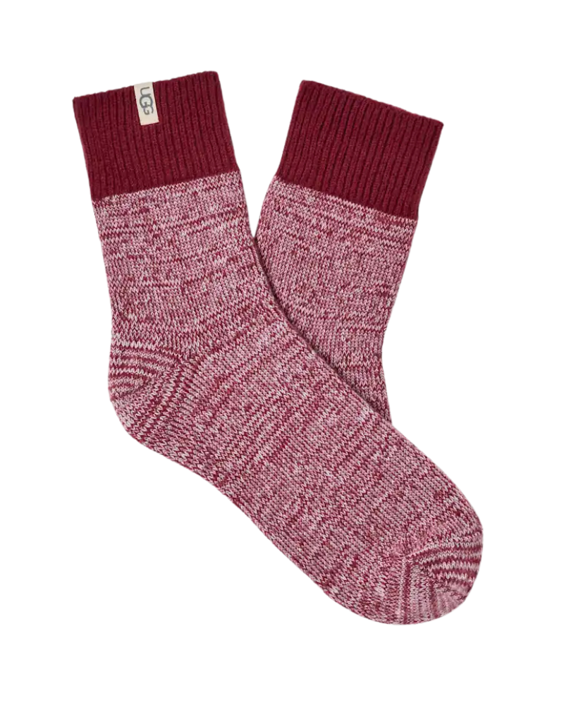 UGG 1153340 Coffee Berry Rib Knit Slouchy Quarter Socks