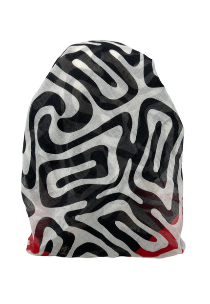 It's Younique OB-ZEB-RDWH Red/White Zebra Print Pre-Tied Open Back Bandanna with Velvet Grip Myselflingerie.com