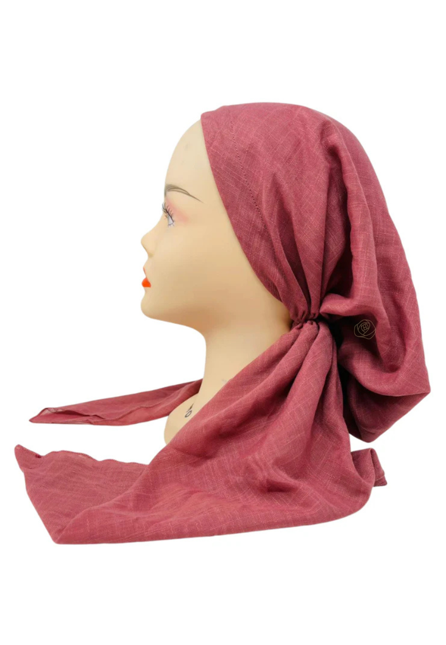 Lizi Headwear IBC-BX-2515 Pink Solid Adjustable Pre-Tied Bandanna with Velvet Grip Myselflingerie.com
