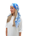 Scarf Bar Inspired Azure Motion Square Scarf with Invisible Grip