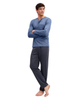 Calida Coastal Fjord Relax Imprint Men's 100% Cotton Pajamas Set