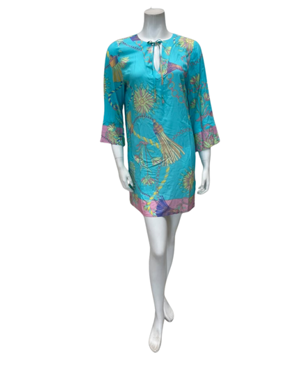 Furstenberg Teal Chains Print Swim Cover Up Myselflingerie.com