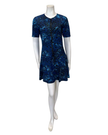 Seashells Navy Leopard Short Sleeve Zippered Swim Dress with Shorts Attached Myselflingerie.com
