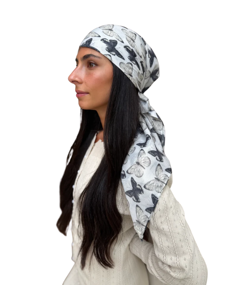 Scarf Bar Noir Monarch Square Scarf with Invisible Grip Myselflingerie.com