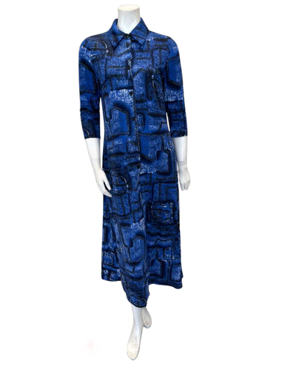 Seashells Jean Pocket Patchwork Collared Button Down Midi 50