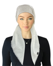 Cherie White/Silver Lined Adjustable Closed Back Pre-Tied Bandanna